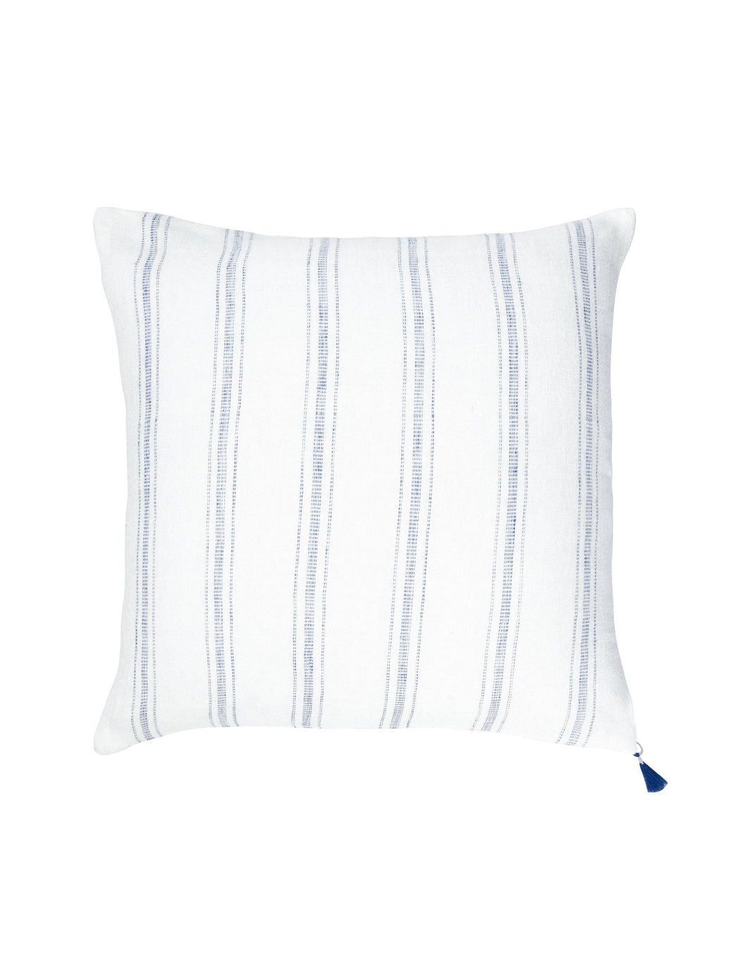 White with Blue Stripes So Soft Linen Pillow - 20x20”