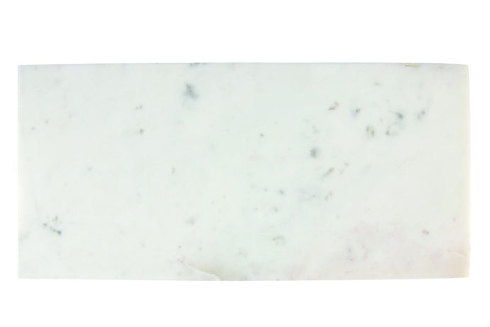 White Marble Rectangular Board - Grooved Handles