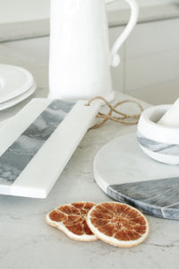 White and Grey Marble Rectangular Board