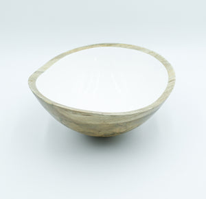 Mango Wood & Enamel Bowl