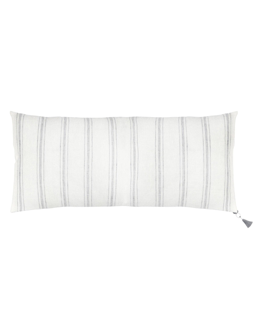 White with Grey Stripes So Soft Linen Pillow - 13x30”